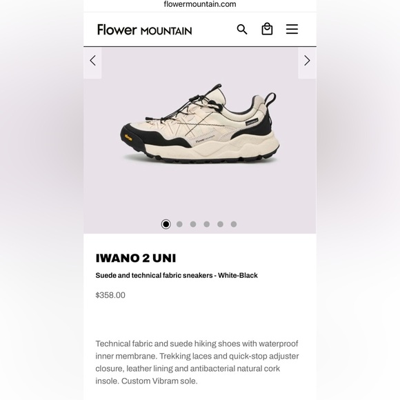 NWT Flower Mountain IWANO 2 UNI Suede and technical fabric sneakers -White-Black - Picture 2 of 16